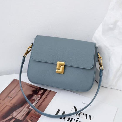 Royal Bagger Shoulder Crossbody Bags for Women Genuine Cow Leather Fashion Simple Commuter Underarm Small Square Bag