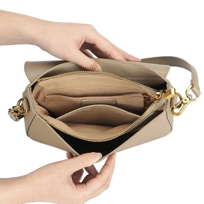 Royal Bagger Shoulder Crossbody Bags for Women Genuine Cow Leather Fashion Simple Commuter Underarm Small Square Bag